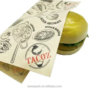 カスタム高速印刷食品包装デリハンバーガーラッパーバーガーラップ耐油性サンドイッチ紙