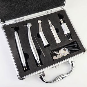 Dental Handpiece <b>Set</b> With Light 3 Point Water <b>Spray</b> High Speed Turbine Low Speed Air Powered Cleaning Aluminum Case - Product Image 3