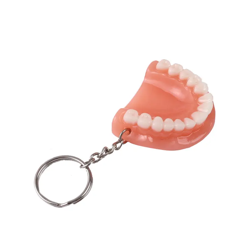 Porte-clé de dentistes créatifs cadeaux promotionnels Simulation de fausses dents porte-clés en résine porte-clés