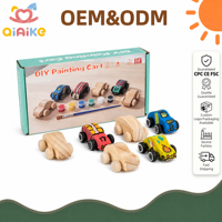 Kit de Pintura de Coche de Madera sin Acabado para Niños, Juguete Creativo de Manualidades, Set de Vehículos para Pintar, Juguete Educativo Montessori, OEM ODM