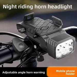 Nueva Luz LED para Bicicleta, Potente Faro Delantero, Bocina de Gran Volumen, Soporte para Teléfono Móvil, Accesorios para Bicicleta de Montaña, Batería - Product Image 2