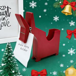 Mule Note Holder Red ABS Card Holder Memo Stand Desktop Office Decoration Pen Storage Box - Product Image 2