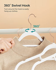 High Quality Custom Logo Anti Slip Multifunction Velvet Hanger Clothing Store Display Hanger Pant Skirt Coat Hangers - Product Image 4