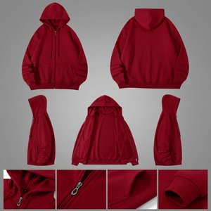 Sudadera con Capucha Unisex de Invierno con Cremallera, Estampada, de Punto Holgado, Transpirable, Ecológica, de Poliéster/Algodón, Venta al por Mayor - Product Image 3