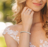 Pulsera de tenis chapada en rodio para mujer y hombre, 4 mm, circonita cúbica que simula diamante, chapada en oro amarillo de 14k, con engaste de 4 puntas