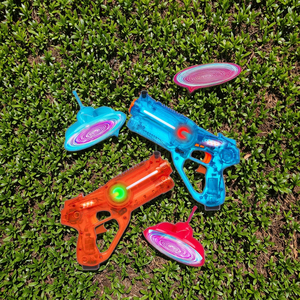 Divertidos Lanzadores Láser, Juego de Disparos Láser para Niños de 2 Jugadores con 2 Pistolas de Juguete de Plástico y 2 Objetivos Voladores de Juguete, Juguete Electrónico - Product Image 4