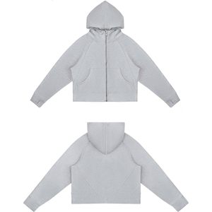 Sweat-shirt en molleton à capuche entièrement zippé pour femme FOXA avec poches et trous pour les pouces, veste de sport - Product Image 4