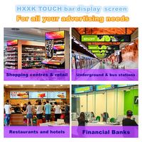 Pantalla LCD de Video de Tira Ultra Ancha HXXK, Pantalla Digital de Señalización Publicitaria para Bordes de Estantes de Bar, Uso en Supermercados
