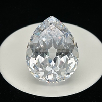 Grande pierre CZ 50mm 100 pierres précieuses de zircon cubique à facettes synthétiques en vrac blanc rond taille poire Zircon pierres précieuses
