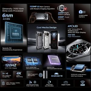 Teléfono Móvil Robusto DOOGEE S200 Económico Global 12GB+256GB 6.72 Pulgadas Android 14 Dimensity - Product Image 4