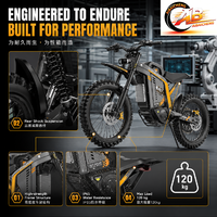 Vélo électrique tout-terrain R19max Enduro 72V 90 km/h 11340 W, cadre en alliage, pneu de 19 pouces, frein à disque hydraulique à quatre pistons, amortisseur Fastace