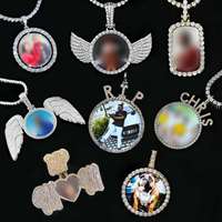 Colgante de foto de diamante cultivado en laboratorio personalizado estilo Hip Hop Iced Out 925 Silver Vvs Lab Made Diamond Picture Memory Pendant Jewelry