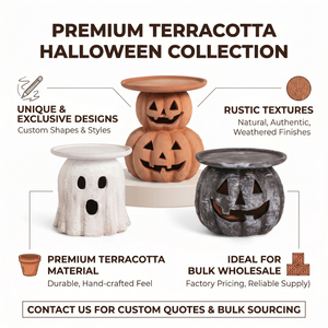 Portavelas de Cerámica al por Mayor con Diseño de Calabaza y Fantasma de Halloween, Ecológico, Rústico, para Decoración del Hogar, OEM, ODM - Product Image 6