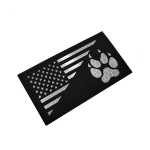 US Flag Service Dog Paw Patches 3.15*<strong>2</strong> Inch Infrared Reflection Patches Tactical Vest <strong>Hook</strong> <strong>and</strong> <strong>Loop</strong> Fastener Patch - Product Image 1