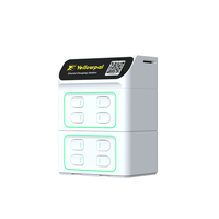 Estación de Carga Compartida 2 en 1 con Mini Ventilador de Refrigeración |   Quiosco Inteligente para Alquiler de Baterías Portátiles |   Estación de Carga Rápida Móvil para Locales