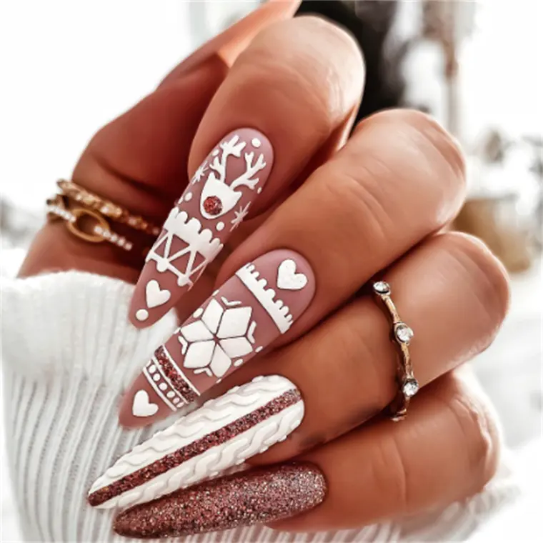 Winter Theme Instant Salon Mani Subscription Ballerina False Vanity Table Press On Nails