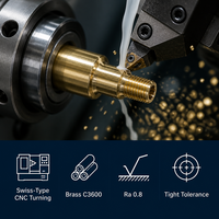 Fabrication sur mesure de connecteurs Luer Lock en laiton C3600 poli par usinage CNC