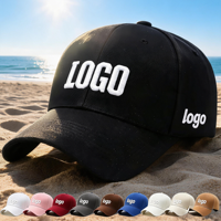 Casquette de baseball de luxe en coton personnalisable pour hommes, imperméable, avec logo brodé, casquette de sport vierge, vente en gros