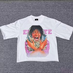 เสื้อยืดคอกลมทรงโอเวอร์ไซส์ ตัดเย็บพิเศษ ผ้าคอตตอนหนานุ่ม ปักลาย ตกแต่งขอบเสื้อแบบดรอปโชว์เดอร์ ทรงบ็อกซี่ สำหรับผู้ชาย - Product Image 4