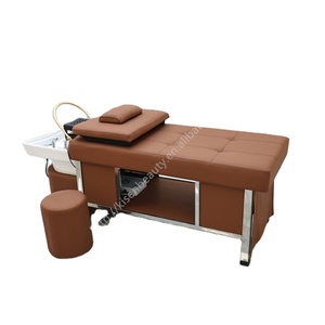 Kisen Luxury Shampoo <b>Bed</b> for Head Spa Experience Includes Water Circulation LED Therapy Steam Customizable PU Leather - Product Image 1