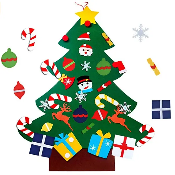 Новый дизайн 2020, настенная подвеска «сделай сам», Рождественская войлочная елка, набор украшений, искусственная домашняя дверь, подарки, войлочная Рождественская елка для детей