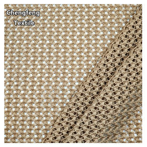 3018 # <span class=keywords><strong>camiseta</strong></span> de vestido Jacquard de poliéster 100% para mujer, tela de punto de capa Base de protección solar de malla de aguja gruesa ahuecada - Product Image 1