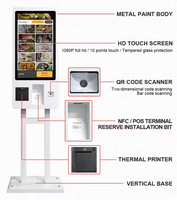 Terminal de Quiosco de Autoservicio SDK de 15.6 Pulgadas con Pago NFC, Escáner de Código de Barras, Sistema POS para Minoristas, Restaurantes y Otras Operaciones, Caja Registradora
