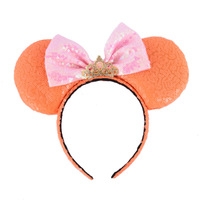 Serre-tête souris à sequins colorés avec oreilles mignonnes et nœud de dessin animé, accessoires pour cheveux de Noël – Bandeau scintillant tendance