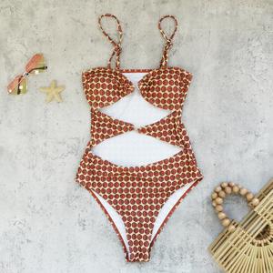 TW 2026 Nuovo <span class=keywords><strong>Costume</strong></span> da Bagno <span class=keywords><strong>Intero</strong></span> <span class=keywords><strong>Senza</strong></span> <span class=keywords><strong>Spalline</strong></span> con Stampa Vintage e Taglio Alto per Signore, Abbigliamento da Spiaggia alla Moda - Product Image 2