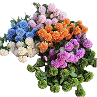 Künstliche Seidenblumen Handgefertigt 3-Stängelige Grüne Duftende Chrysanthemen für Hochzeitszeremonien Gangdekoration Bühnendekoration Valentinstag