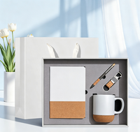 Set de Regalo Corporativo: Cuaderno de Corcho, Taza de Cerámica, Bolígrafo, Llavero, Caja de Regalo con Logotipo Personalizado para Clientes y Empleados