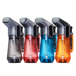 Encendedor de Antorcha Inclinado a Prueba de Viento con Doble Llama Jinchuang, Encendedor Electrónico de Metal con Logotipo Personalizado para Acampar al Aire Libre - Product Image 6