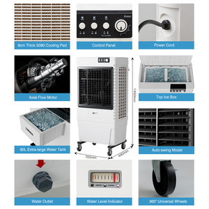 Chiết Giang Năng Lượng Tiết Kiệm Di Động Di Động Luồng Không Khí Công Nghiệp Sử Dụng Nước Bay Hơi Mạnh Mẽ Quạt Làm Mát Không Khí Điều Hòa - Product Image 5