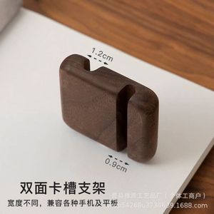 Walnut wood phone <b>stand</b>, desktop live streaming, cute mini lazy portable creative adjustable tablet <b>stand</b>, solid wood - Product Image 5