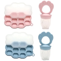 KingKam-Plateau de congélation en silicone pour bébé, ensemble de récipients de stockage pour le lait maternel, moules à sucettes glacées, mangeoire pour fruits
