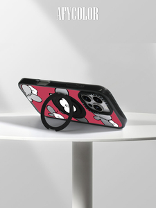 <strong>iPhone</strong> 16 Protective <strong>Case</strong> with <strong>360</strong> Degree <strong>Rotation</strong> Ring Holder Magnetic Kickstand PC Material Quality Phone Cover with Grips
