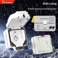 Boîte de protection électrique extérieure étanche de style allemand, niveau IP66, pour interrupteur et prise, et boîte de charge.