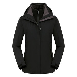 Outdoor 3 In 1 Detachable Windproof <b>Waterproof</b> Mountaineering <b>Jacket</b> Women Full Sleeve Workwear Uniform Printed - Product Image 1