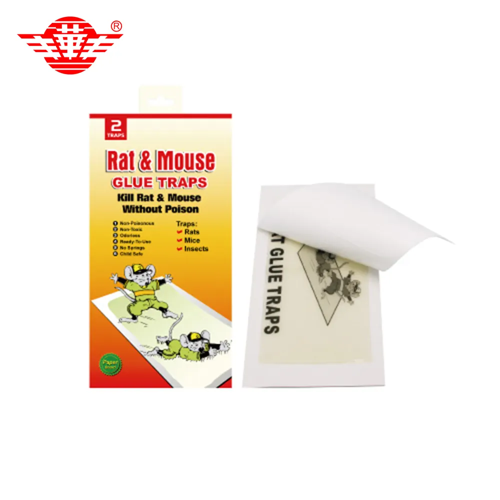 Carton de papier adhésif pliable de taille personnalisée attrape rongeur Rat souris panneau de colle piège collant