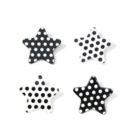 Pince à cheveux en acétate pour femme, style coréen et japonais, motif étoile à cinq branches et pois, mignonne et tendance, idéale pour le quotidien, cadeau, emballage carton