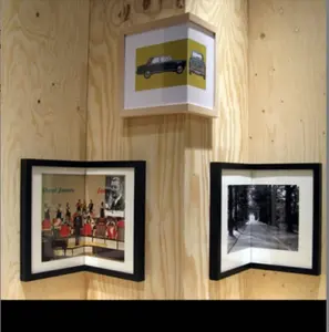 مجموعة إطارات جدارية خشبية لصور المعارض صورة بزاوية يمنى لتزيين الجدران مشغولات يدوية خشبية ومنتجات لافتات الحائط