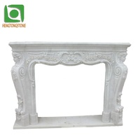 Statue de femme grecque et motif d'ange volant gravés sur marbre blanc naturel, décoration artisanale pour la maison, cheminée