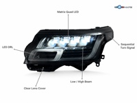 Untuk Land Rover Range Rover IV (L405) tahun 2014-2017 Lampu Depan yang Dimodifikasi dengan Matriks Empat Lensa LED