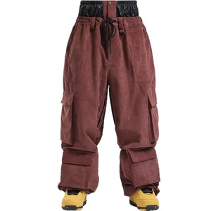 Pantalones de esquí de invierno nuevos para <span class=keywords><strong>mujer</strong></span> y hombre, overoles multibolsillos, cortavientos, impermeables, transpirables, cálidos, de snowboard, de pana suelta - Product Image 1