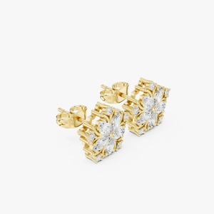 Pendientes de Diamantes Florales de Diseño Más Vendidos con Brillo Radiante para Mujer, Ideales para Fiestas y Regalos, Disponibles para la Venta - Product Image 2