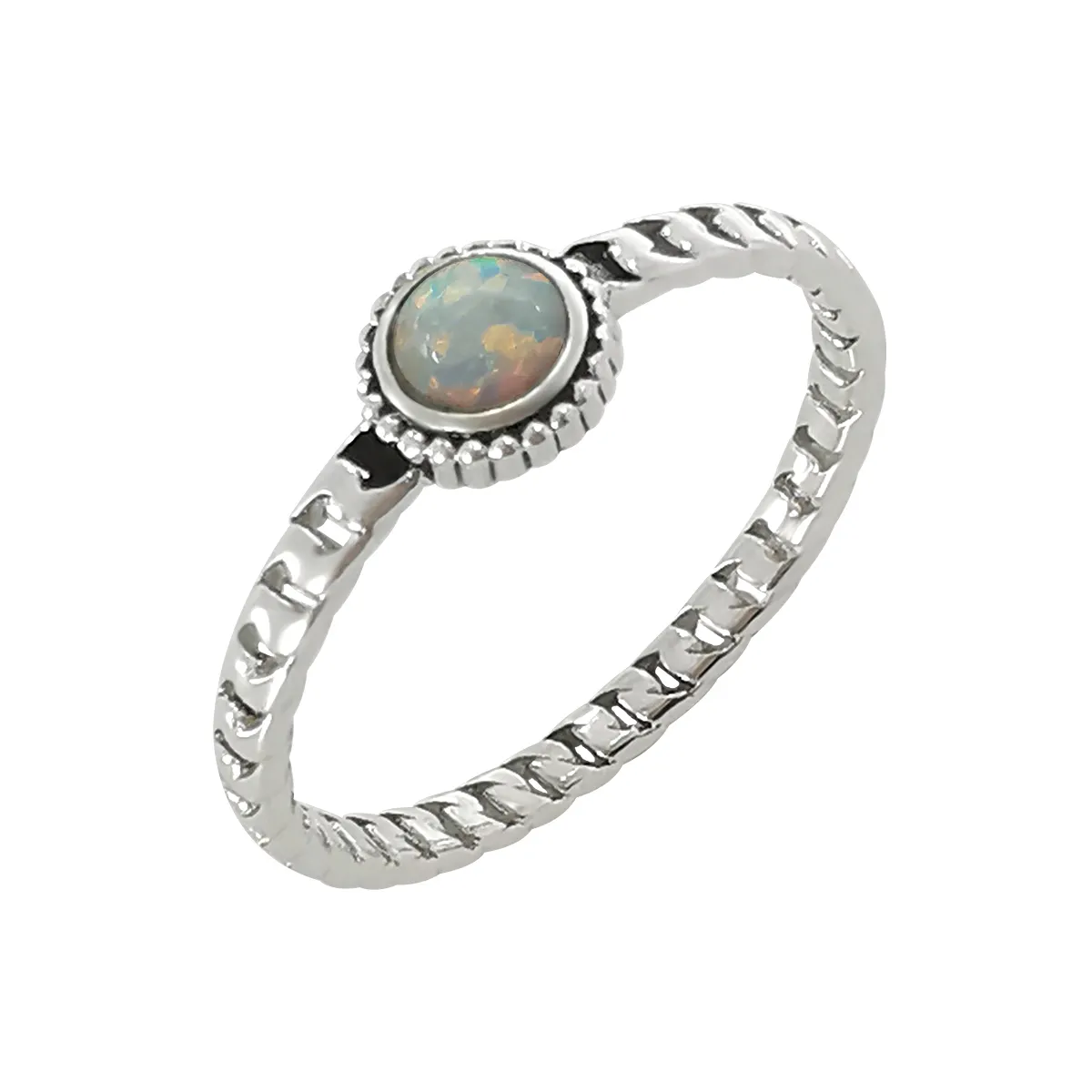 Свадебный подарок женское кольцо из серебра 925 пробы с опалом