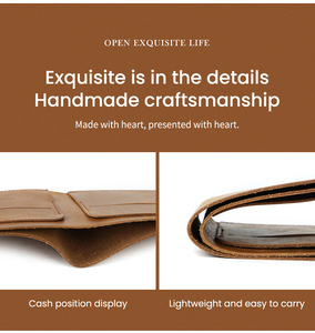 2025 Leather Gifts Crazy Horse Cowhide Men's <strong>Wallet</strong> Genuine Leather Card Holder <strong>Wallet</strong> for <strong>Dad</strong> - Product Image 3