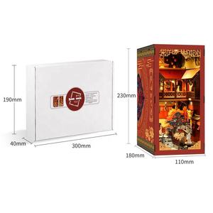 Xinyue Nouveau Style DIY Puzzle En Bois Livre Nook 3D Serre-Livre Étagère Décoration avec Lumière LED Dynastie Tang Inspiré - Product Image 5