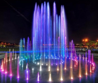 Fuente de agua con Control móvil para adultos, accesorio moderno con música, para bailar, programable con ordenador grande