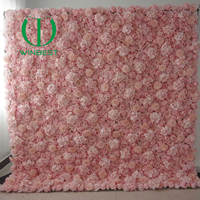 Backdrop Bunga Dinding 3D Mawar Pink Hydrangea Buatan untuk Dekorasi Latar Belakang Pesta Pernikahan dan Photo Booth